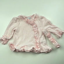 Load image into Gallery viewer, Girls ZIP ZAP, pink cotton long sleeve top + headband, EUC, size 00,  