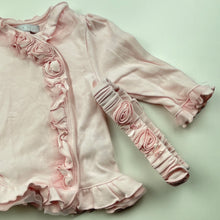 Load image into Gallery viewer, Girls ZIP ZAP, pink cotton long sleeve top + headband, EUC, size 00,  