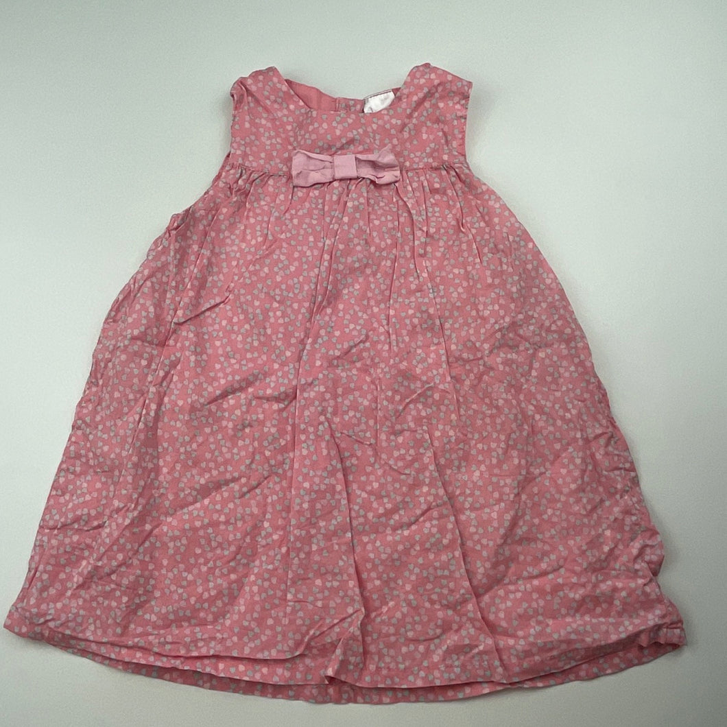 Girls Target, lined lightweight cotton summer dress, FUC, size 1, L: 41cm