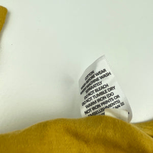 unisex Target, mustard cotton romper, dog, EUC, size 0000,  
