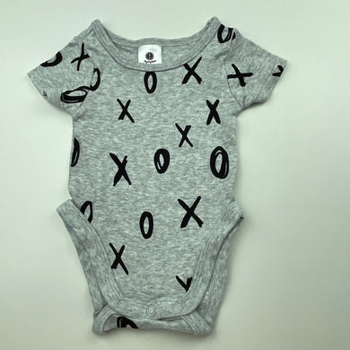 unisex Dymples, grey cotton bodysuit / romper, GUC, size 0000,  