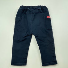 Load image into Gallery viewer, Boys Seed, navy stretch denim pants, elasticated, wash fade, FUC, size 0,  
