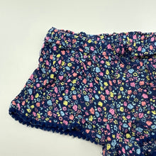 Load image into Gallery viewer, Girls Dymples, navy floral lightweight shorts, elasticated, GUC, size 1,  