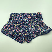 Load image into Gallery viewer, Girls Dymples, navy floral lightweight shorts, elasticated, GUC, size 1,  