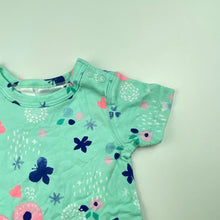 Load image into Gallery viewer, Girls Dymples, stretchy floral romper, butterflies, EUC, size 000,  