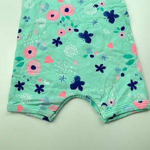 Girls Dymples, stretchy floral romper, butterflies, EUC, size 000,  