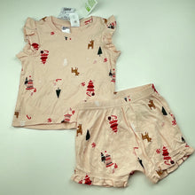 Load image into Gallery viewer, Girls Anko, Christmas cotton pyjama top &amp; shorts, NEW, size 0,  