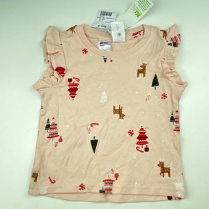 Girls Anko, Christmas cotton pyjama top & shorts, NEW, size 0,  