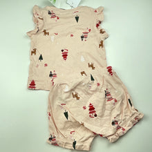Load image into Gallery viewer, Girls Anko, Christmas cotton pyjama top &amp; shorts, NEW, size 0,  