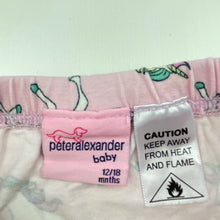 Load image into Gallery viewer, Girls Peter Alexander, pyjama shorts, elasticated, unicorns, GUC, size 1,  
