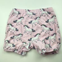 Load image into Gallery viewer, Girls Peter Alexander, pyjama shorts, elasticated, unicorns, GUC, size 1,  