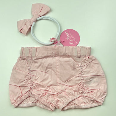 Girls La Sienna Couture, lightweight cotton shorts, elasticated, matching headband, NEW, size 00,  