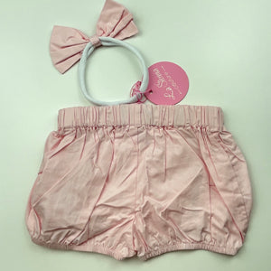 Girls La Sienna Couture, lightweight cotton shorts, elasticated, matching headband, NEW, size 00,  