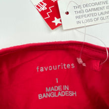 Load image into Gallery viewer, Girls Favourites, red cotton Christmas t-shirt / top, NEW, size 1,  