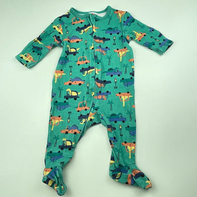 Boys Dymples, cotton zip coverall / romper, dinosaurs, FUC, size 000,  