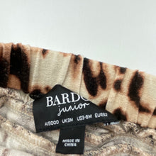 Load image into Gallery viewer, Girls Bardot Junior, leopard print linen blend ruffle bloomers / nappy cover, EUC, size 000,  