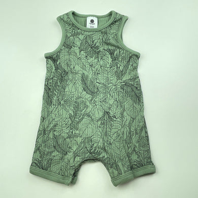 unisex Dymples, khaki ribbed cotton romper, EUC, size 000,  