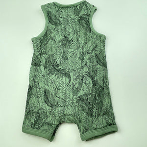 unisex Dymples, khaki ribbed cotton romper, EUC, size 000,  