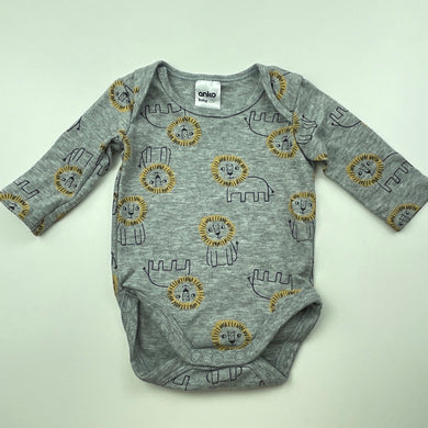 unisex Anko, soft feel bodysuit / romper, lions, EUC, size 0000,  