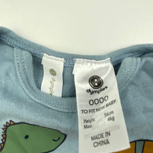 Load image into Gallery viewer, Boys Dymples, cotton bodysuit / romper, dinosaurs, EUC, size 0000,  