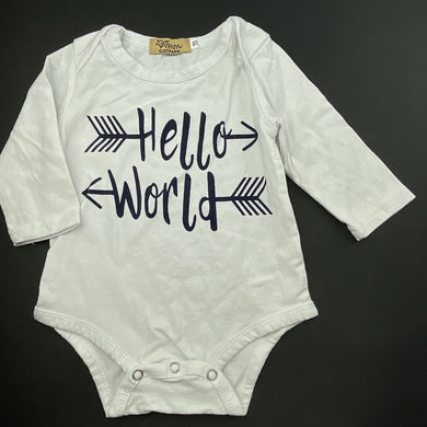 unisex CATPAPA, white bodysuit / romper, FUC, size 00,  