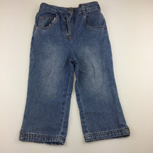 Load image into Gallery viewer, Girls H+T, blue denim jeans, elasticated, GUC, size 2