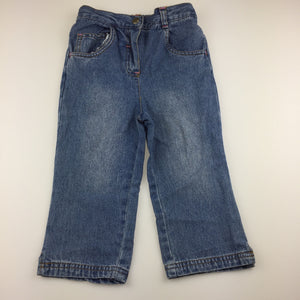 Girls H+T, blue denim jeans, elasticated, GUC, size 2