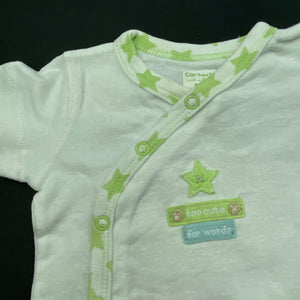 unisex Carters, white cotton short sleeve top, FUC, size 0000,  