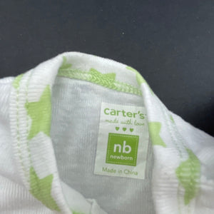 unisex Carters, white cotton short sleeve top, FUC, size 0000,  