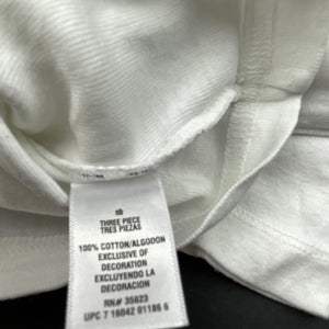 unisex Carters, white cotton short sleeve top, FUC, size 0000,  