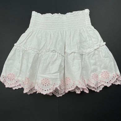 Girls Anko, white cotton skirt, elasticated, GUC, size 5,  