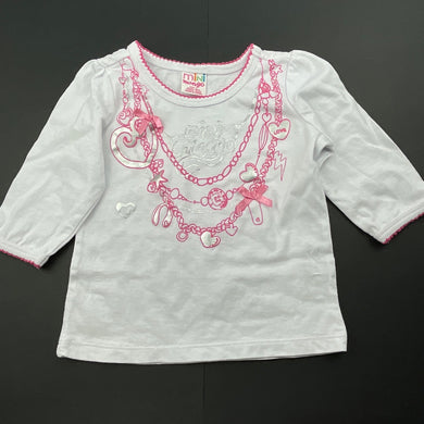 Girls Mango, cotton long sleeve top, FUC, size 0,  