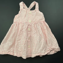 Load image into Gallery viewer, Girls Baby Baby, pink check cotton summer dress, EUC, size 00, L: 37cm