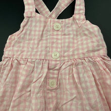 Load image into Gallery viewer, Girls Baby Baby, pink check cotton summer dress, EUC, size 00, L: 37cm