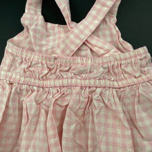 Load image into Gallery viewer, Girls Baby Baby, pink check cotton summer dress, EUC, size 00, L: 37cm
