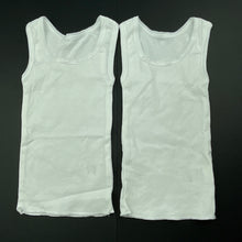 Load image into Gallery viewer, unisex Anko, set of 2 white cotton singlet tops, EUC, size 0000,  