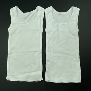 unisex Anko, set of 2 white cotton singlet tops, EUC, size 0000,  