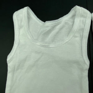 unisex Anko, set of 2 white cotton singlet tops, EUC, size 0000,  