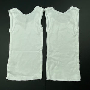 unisex Anko, set of 2 white cotton singlet tops, EUC, size 0000,  