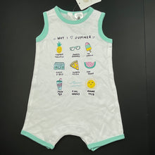 Load image into Gallery viewer, unisex Dymples, cotton summer romper, NEW, size 000,  