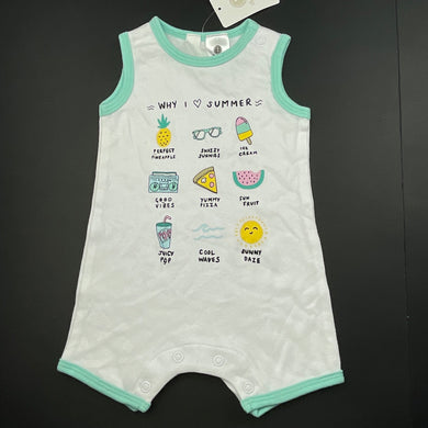 unisex Dymples, cotton summer romper, NEW, size 000,  