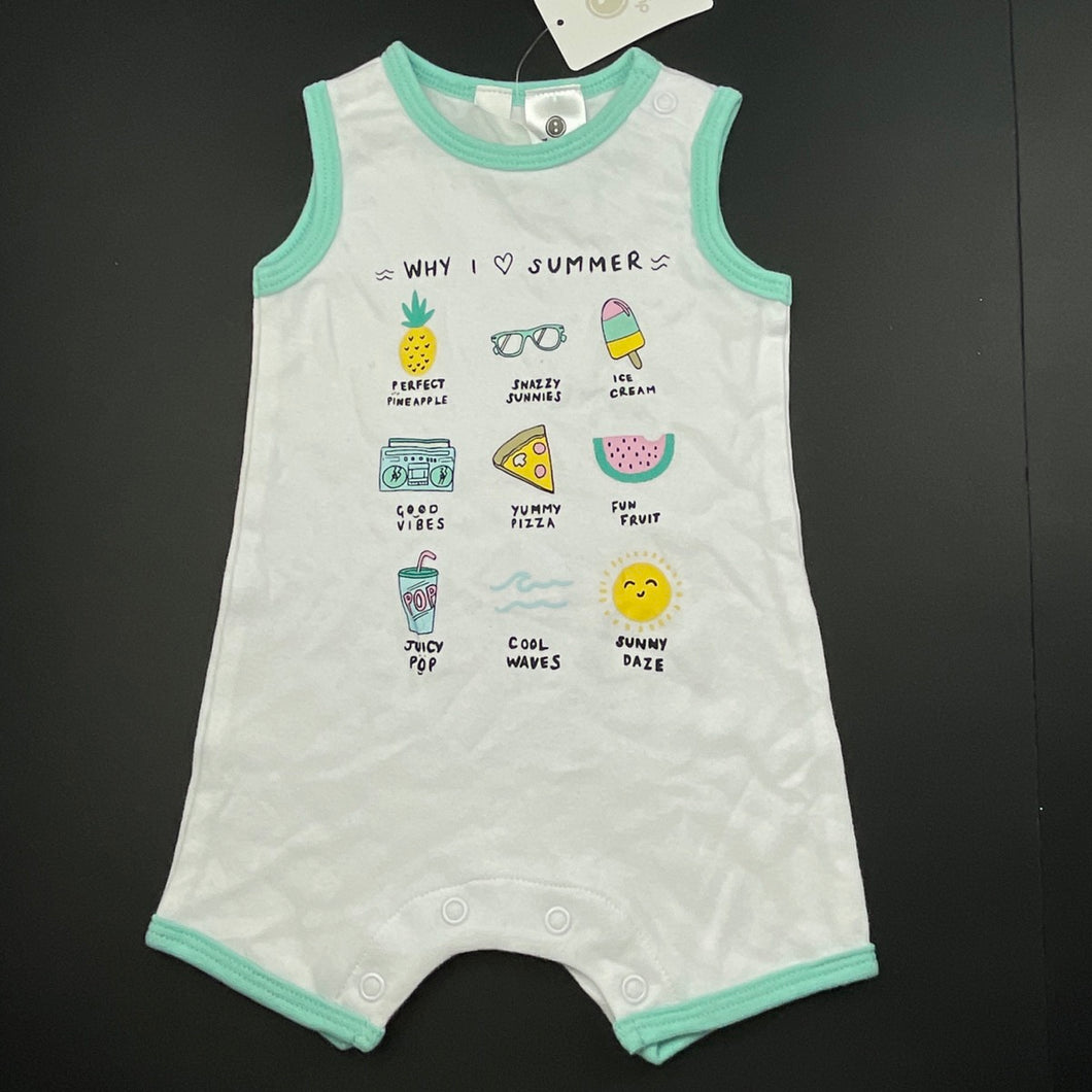 unisex Dymples, cotton summer romper, NEW, size 000,  