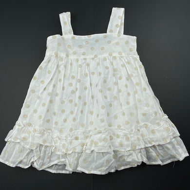 Girls lined, cotton summer top, L: 37cm, GUC, size 0-1,  