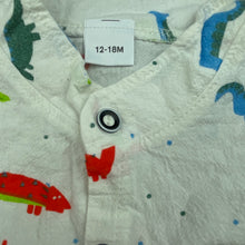 Load image into Gallery viewer, Boys Shaoxing, lightweight short sleeve shirt, dinosaurs, EUC, size 1,  