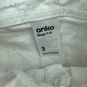 Boys Anko, linen / cotton long sleeve shirt, EUC, size 3,  
