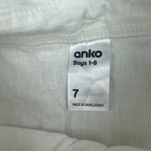 Boys Anko, linen / cotton long sleeve shirt, EUC, size 7,  