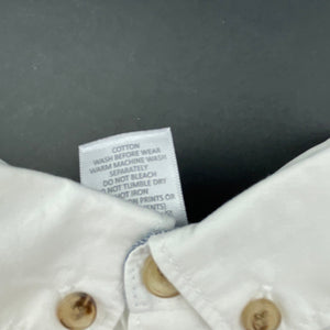 Boys Target, white cotton long sleeve shirt, dinosaur, EUC, size 7,  