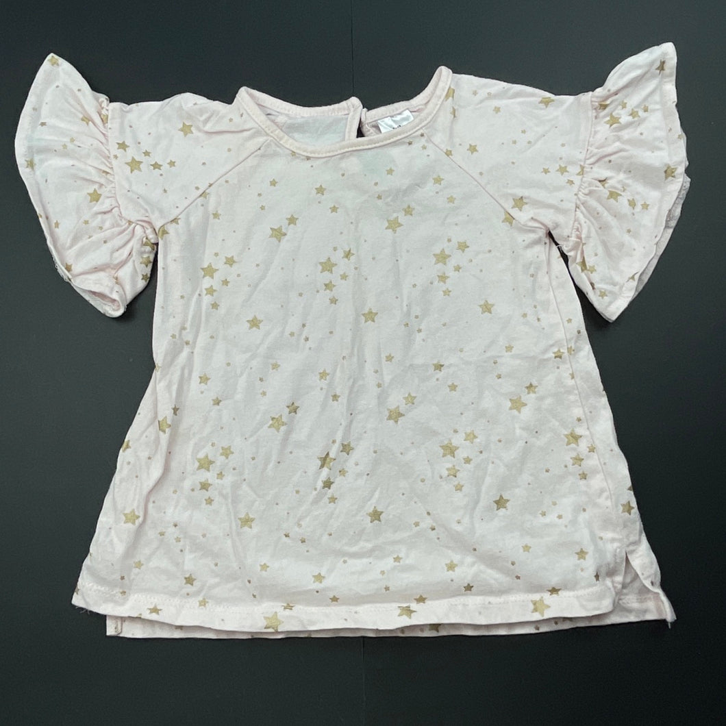 Girls Baby Berry, pink & gold cotton top, GUC, size 00,  