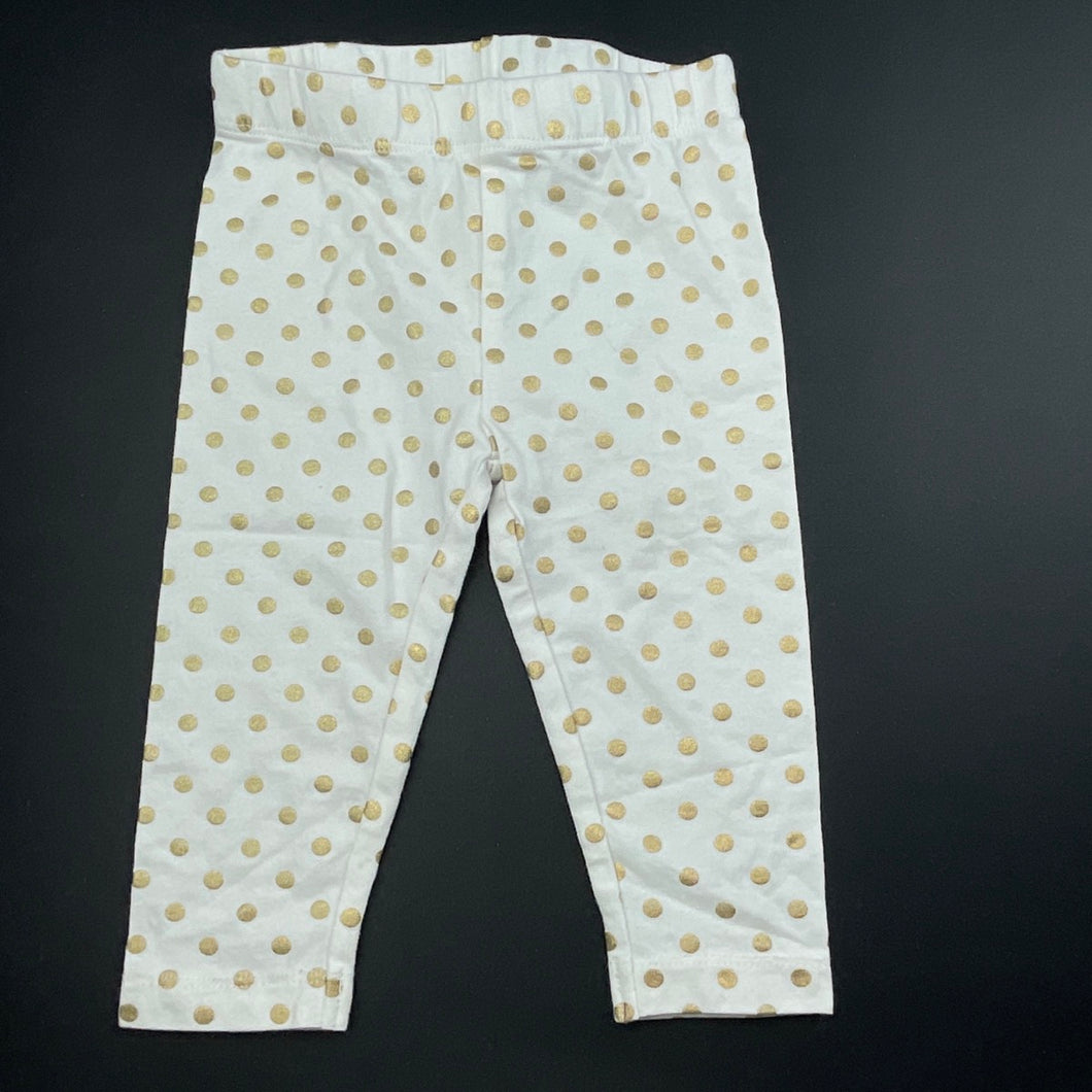 Girls Kids & Co, gold spot leggings / bottoms, EUC, size 00,  
