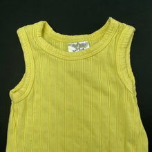 Load image into Gallery viewer, unisex Baby Berry, yellow stretchy singletsuit / romper, GUC, size 000,  